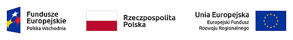 Loga: Fundusze Europejskie Polska Wschodnia, Flaga Rzeczypospolitej Polskiej, Unia Europejska Europejski Fundusz Rozwoju Regionalnego