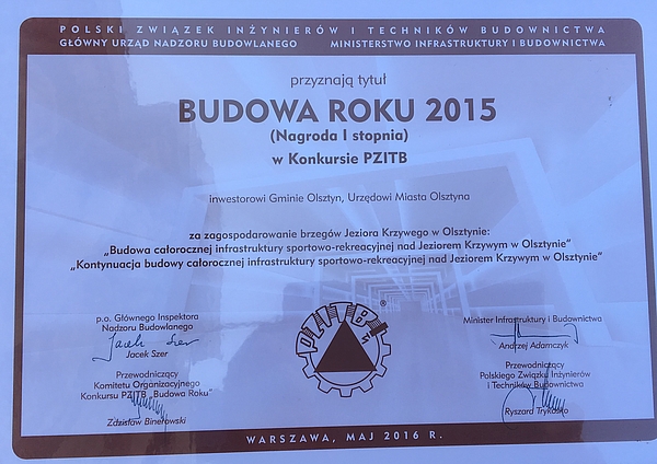 Dyplom - nagroda Budowa Roku 2015