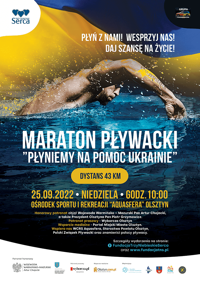 Artykuł: Maraton pływacki  "Płyniemy na pomoc Ukrainie"