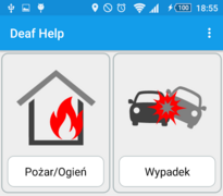 Fragment ekranu z uruchomioną aplikacją Deaf Help