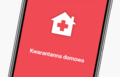 Ekran telefonu z nazwą aplikacji Kwarantanna domowa