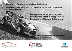 Plakat spotkania wspominkowego o Marianie Bublewiczu. Na plakacie rajdówka.