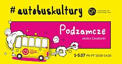 Grafika promująca autobus kultury na Starym Mieście